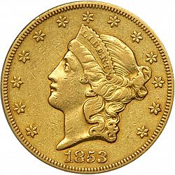 20 dollar 1853 Large Obverse coin