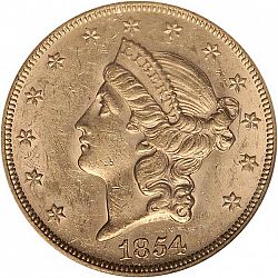 20 dollar 1854 Large Obverse coin