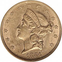 20 dollar 1854 Large Obverse coin