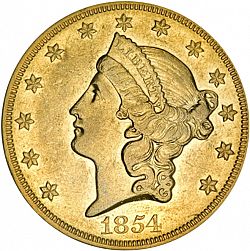 20 dollar 1854 Large Obverse coin