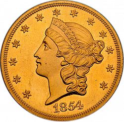 20 dollar 1854 Large Obverse coin