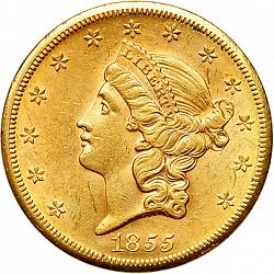 20 dollar 1855 Large Obverse coin