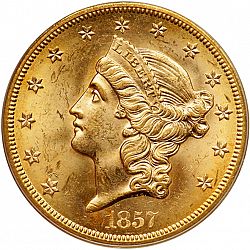 20 dollar 1857 Large Obverse coin