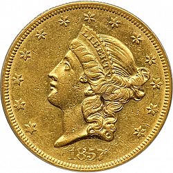 20 dollar 1857 Large Obverse coin