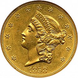 20 dollar 1858 Large Obverse coin