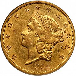 20 dollar 1864 Large Obverse coin