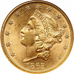 20 dollar 1865 Large Obverse coin