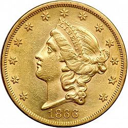 20 dollar 1866 Large Obverse coin
