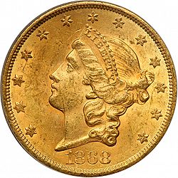 20 dollar 1868 Large Obverse coin
