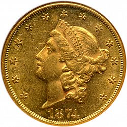 20 dollar 1874 Large Obverse coin