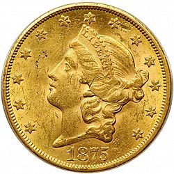 20 dollar 1875 Large Obverse coin