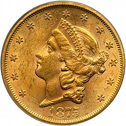 20 dollar 1875 Large Obverse coin