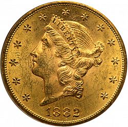 20 dollar 1882 Large Obverse coin