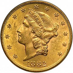 20 dollar 1882 Large Obverse coin