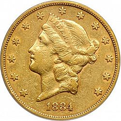 20 dollar 1884 Large Obverse coin