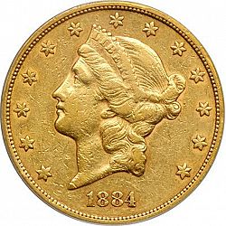 20 dollar 1884 Large Obverse coin