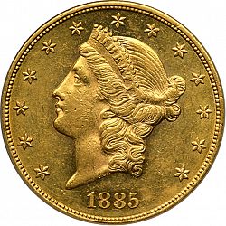 20 dollar 1885 Large Obverse coin