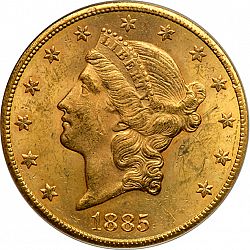 20 dollar 1885 Large Obverse coin