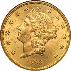 20 dollar 1888 Large Obverse coin