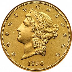 20 dollar 1890 Large Obverse coin