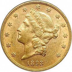 20 dollar 1893 Large Obverse coin