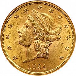 20 dollar 1894 Large Obverse coin