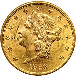 20 dollar 1896 Large Obverse coin