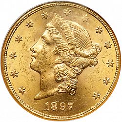 20 dollar 1897 Large Obverse coin