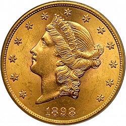 20 dollar 1898 Large Obverse coin