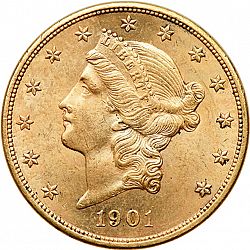 20 dollar 1901 Large Obverse coin