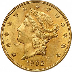 20 dollar 1902 Large Obverse coin