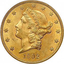 20 dollar 1902 Large Obverse coin