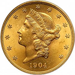 20 dollar 1904 Large Obverse coin