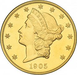20 dollar 1905 Large Obverse coin
