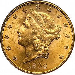 20 dollar 1906 Large Obverse coin