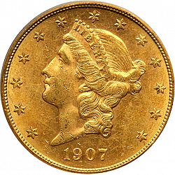 20 dollar 1907 Large Obverse coin