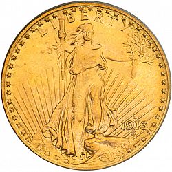 20 dollar 1913 Large Obverse coin