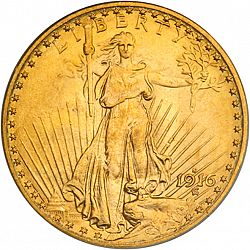 20 dollar 1916 Large Obverse coin