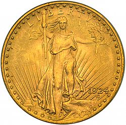 20 dollar 1924 Large Obverse coin