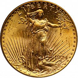 20 dollar 1924 Large Obverse coin