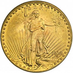 20 dollar 1928 Large Obverse coin