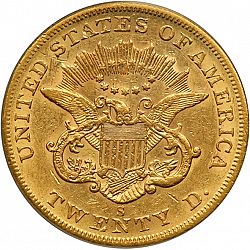 20 dollar 1858 Large Reverse coin