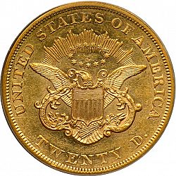 20 dollar 1859 Large Reverse coin
