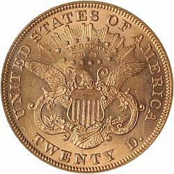 20 dollar 1870 Large Reverse coin
