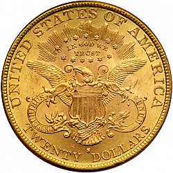 20 dollar 1889 Large Reverse coin