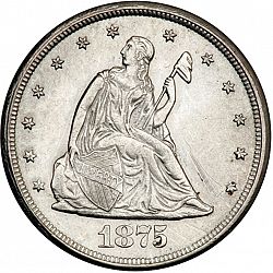 20 cent 1875 Large Obverse coin