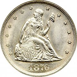 20 cent 1876 Large Obverse coin