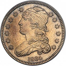 quarter 1834 Large Obverse coin