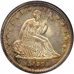 quarter 1839 Large Obverse coin