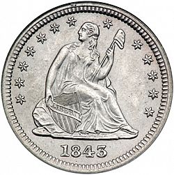 quarter 1843 Large Obverse coin